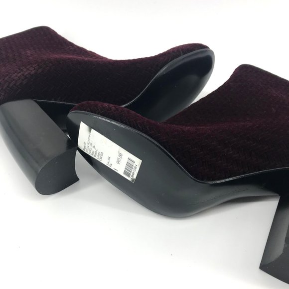 STELLA McCARTNEY🌺Maroon Velvet Ankle Boots - Picture 10 of 13